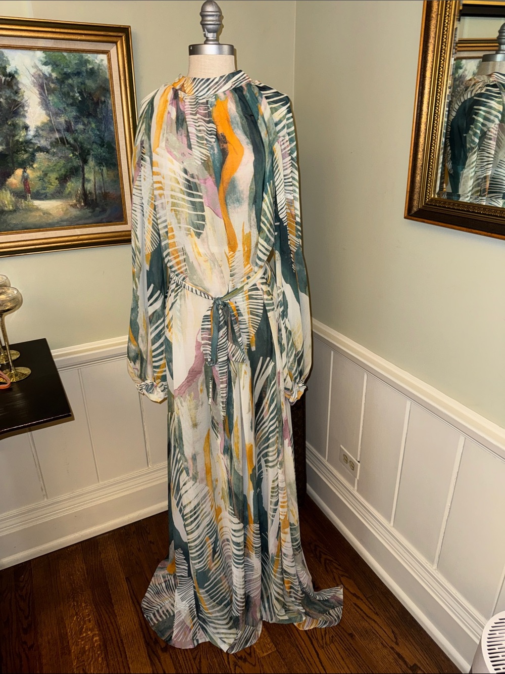 Andrea Iyamah Elegant Long Sleeve Sade Maxi Dress Size 6 8 10 S M